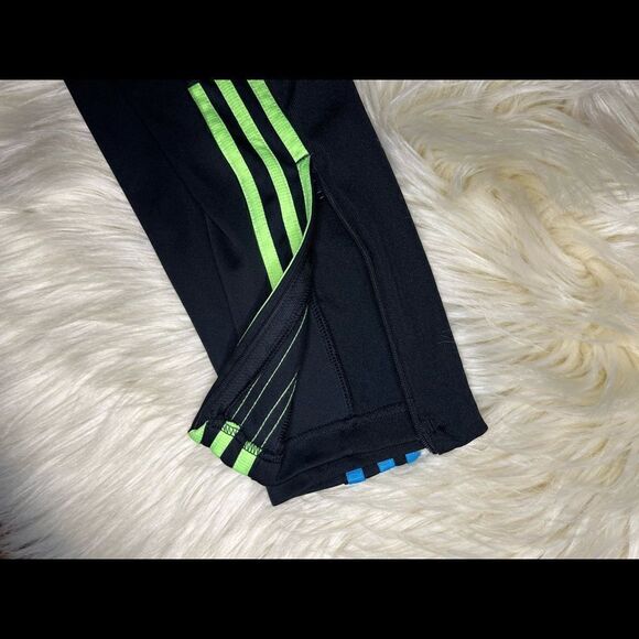 Adidas tricot black/multi colored track pants sz small - Picture 4 of 5